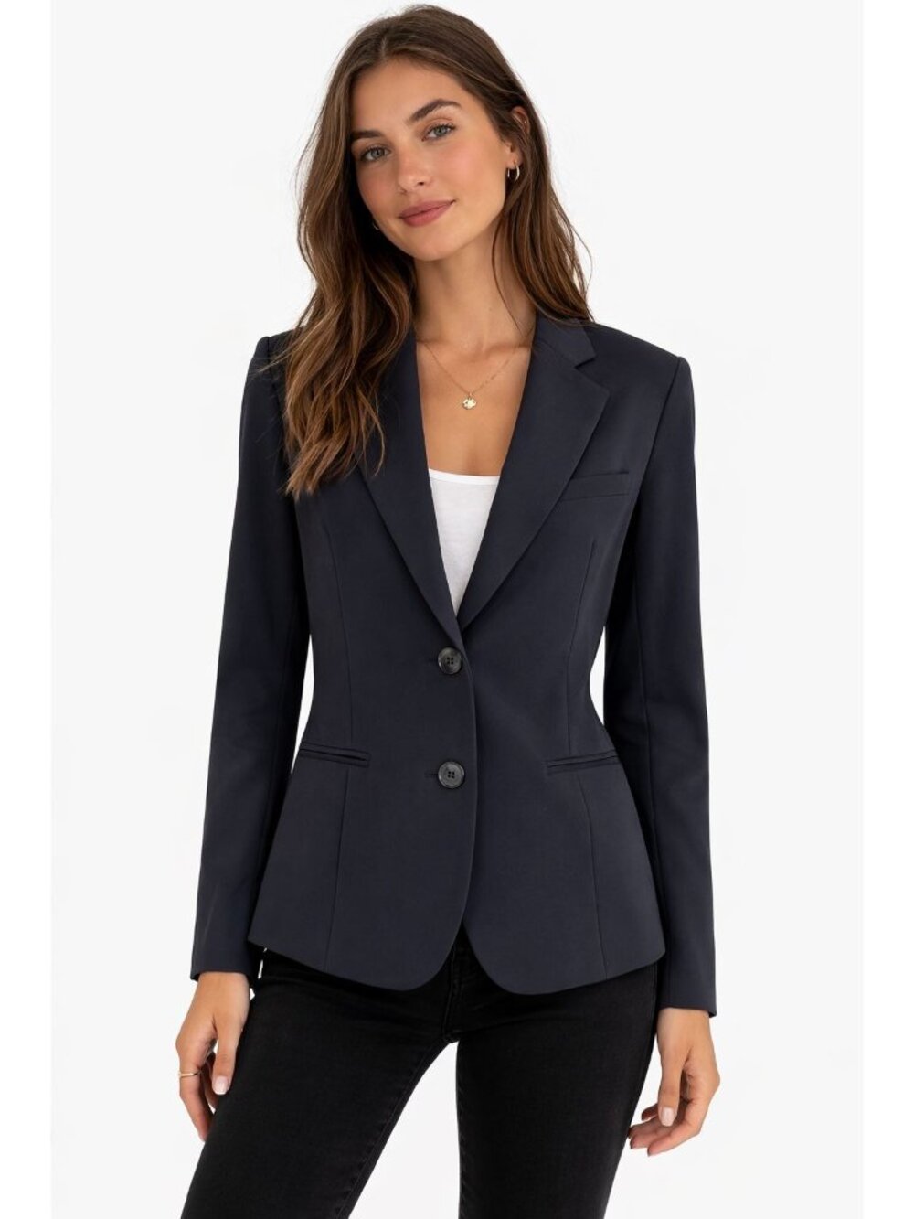 Theory Women's 6 Black Wool Blazer Single Breasted Career Office Jacket Classic